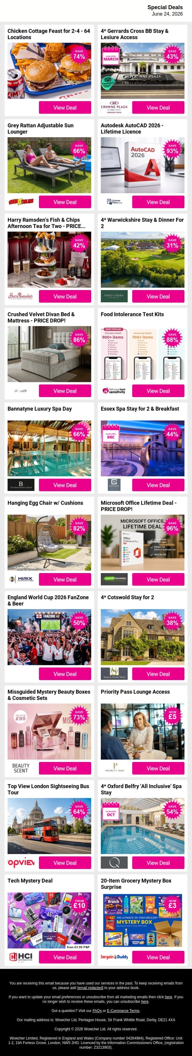 😎 Hot Weather, Cool Deals - What are you waiting for? email from Wowcher screenshot