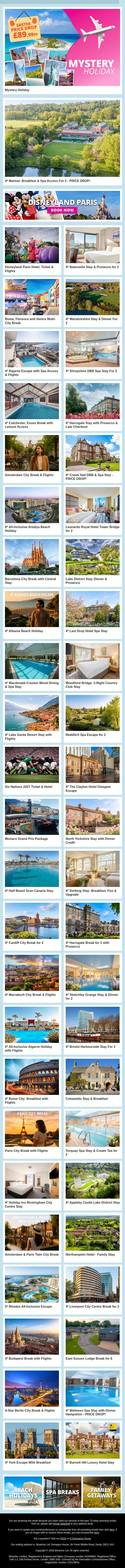 👀 Ever Thought About Going Here? Discover Travel Deals email from Wowcher screenshot