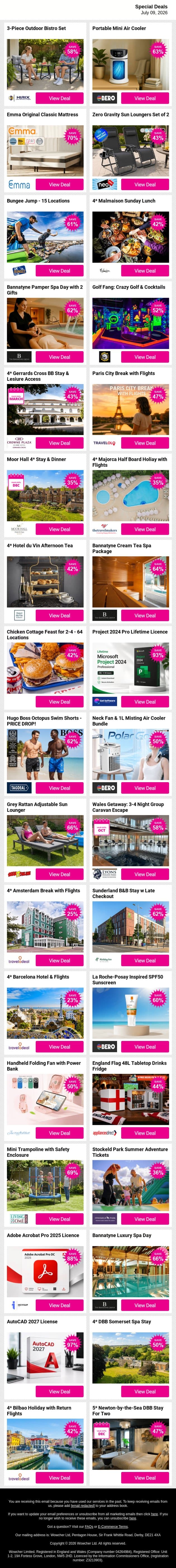 ✨ Save the Best Discoveries for Tonight, Explore Now 🌙 email from Wowcher screenshot