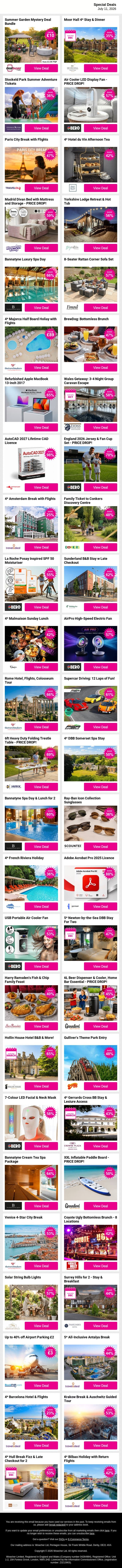 🛍️ Great Deals Have A Way Of Finding You - Look Inside ✨ email from Wowcher screenshot