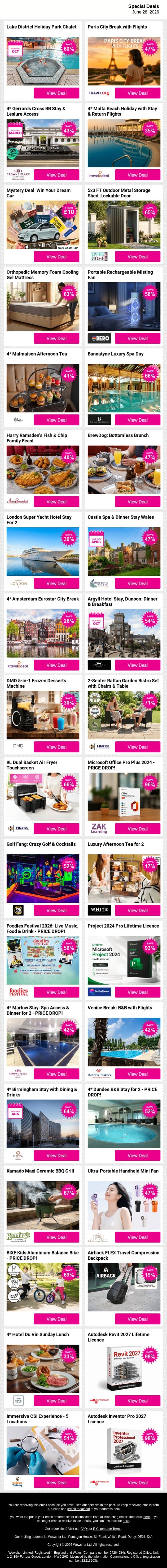 ✨ End Your Weekend with Top Deals | 👀 View Offers email from Wowcher screenshot