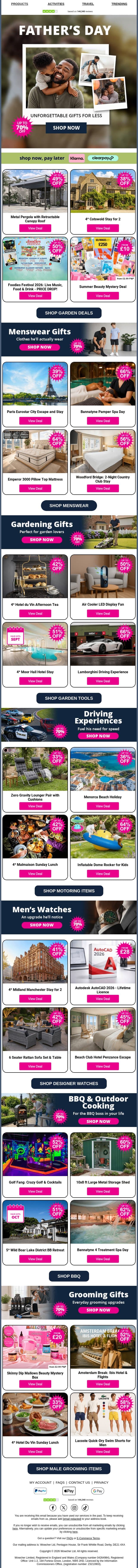 🛍️ Start Your Payday Weekend With Something Exciting🔥 email from Wowcher screenshot