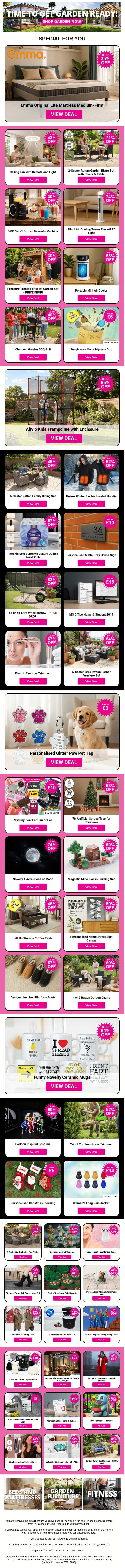Today's Forecast: Hot Outside, Cool Prices Inside! Shop Now email from Wowcher screenshot