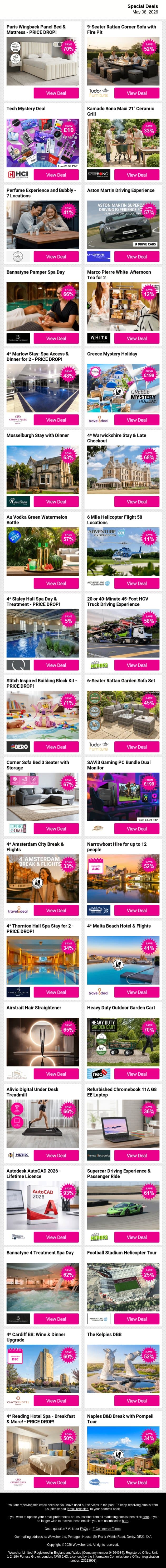 This Is What Your Weekend Needed 👀 Book Now email from Wowcher screenshot