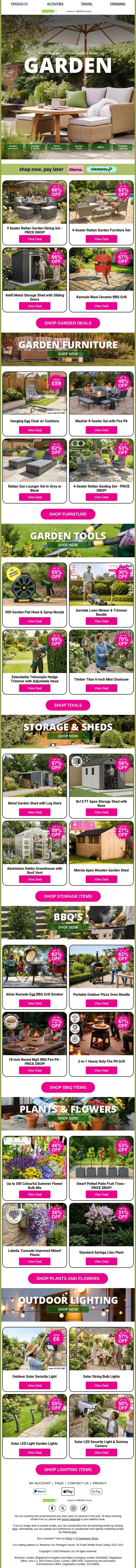 ☀️Sunshine’s Here — Shop Amazing Garden Deals Today🌿 email from Wowcher screenshot