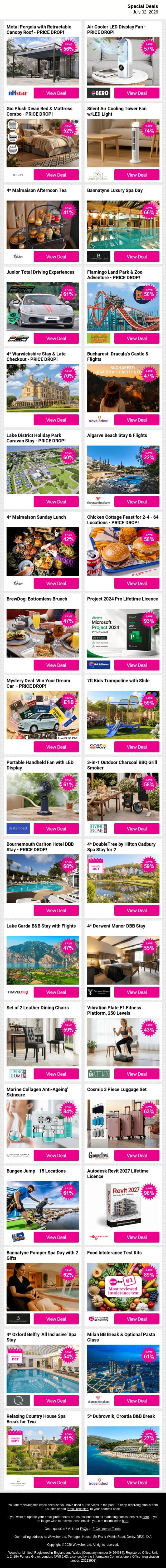 🌙 Tonight's Best Deals Are on Wowcher | 🛍️ Shop Now email from Wowcher screenshot