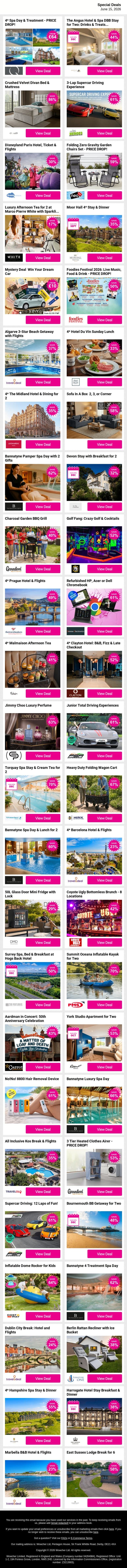 👀 This Email Might Be The Best Thing In Your Inbox Today 💥 email from Wowcher screenshot