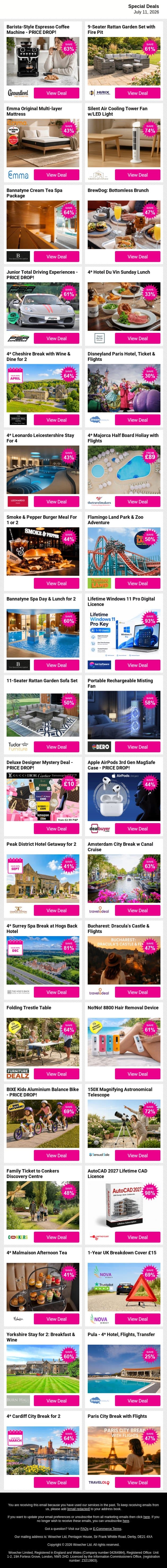 💜 Tonight's Wowcher Picks Are Ready, Browse Now email from Wowcher screenshot