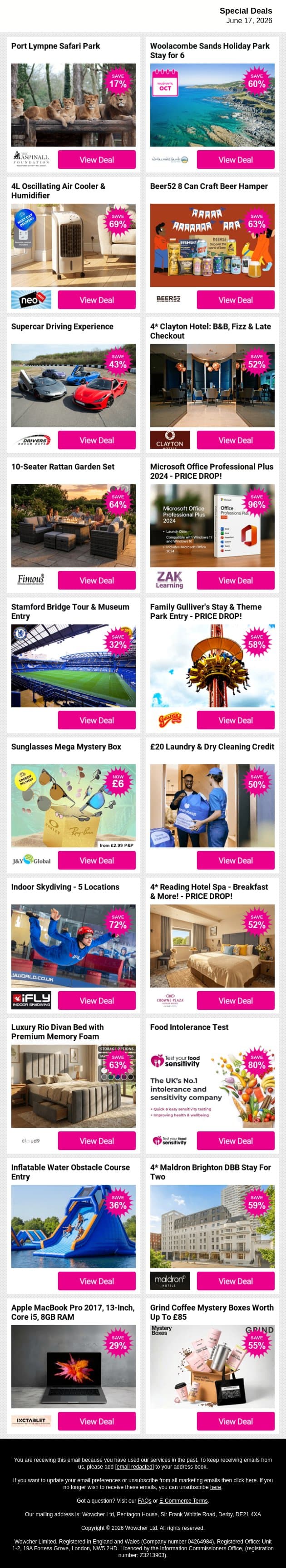 ☀️ This weekend needs a plan — we've got you email from Wowcher screenshot