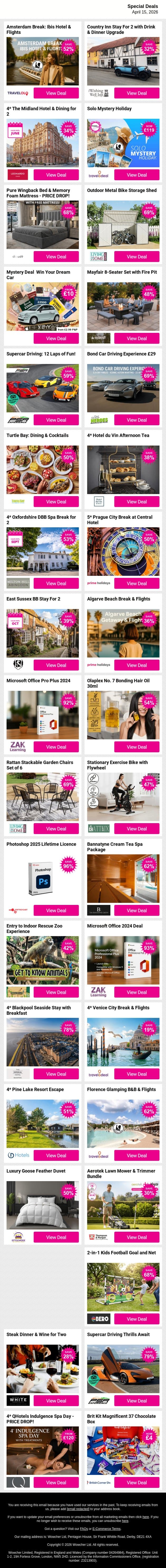 A little something for everyone 😉 👉 Browse now email from Wowcher screenshot
