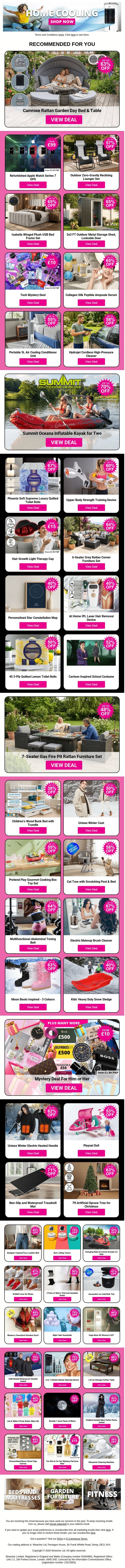 Hand-Picked Deals Across Every Category..Shop Now email from Wowcher screenshot