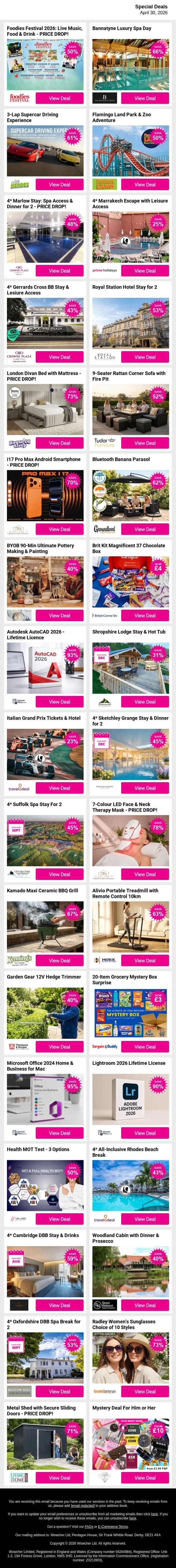 Something Special Has Your Name On It 🎁 Claim It email from Wowcher screenshot