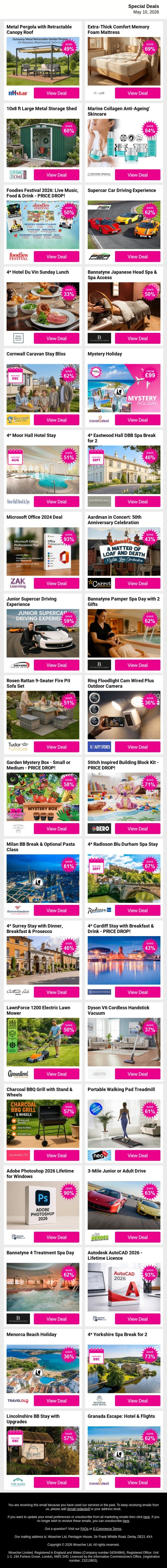 Ready for Something Different? 🎯 Dive In email from Wowcher screenshot
