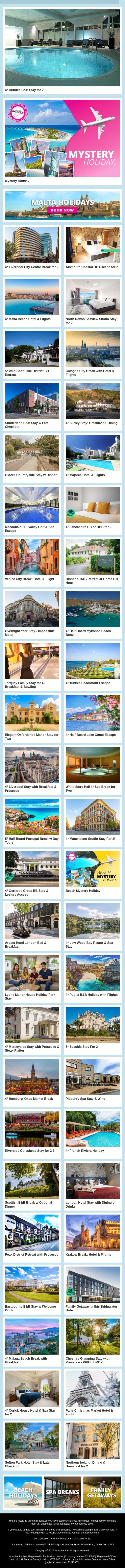 ✨ New Travel Picks Are Here - Find Your Escape Today 🌴 email from Wowcher screenshot