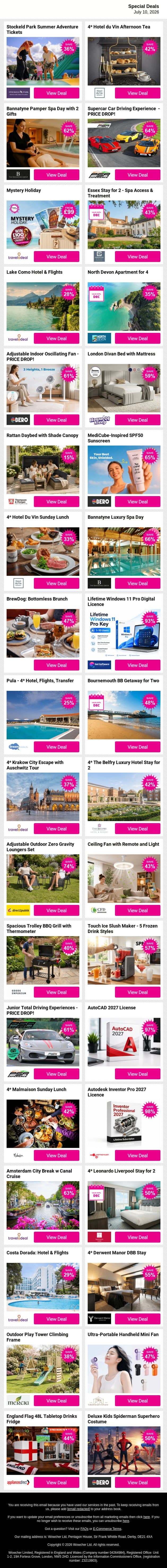 🎁 Settle In and Discover Something Great, View Offers 🌙 email from Wowcher screenshot
