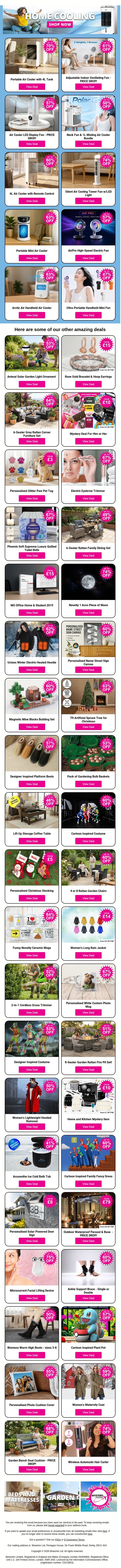 Beat the Heat🔥Shop Fans & Coolers Inside! email from Wowcher screenshot