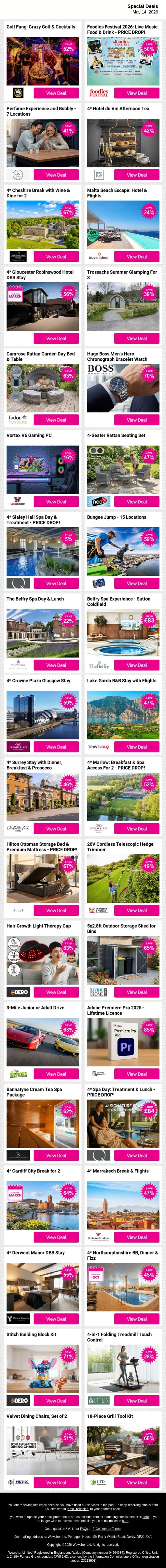 Your next favourite is waiting 👀 See what’s inside email from Wowcher screenshot