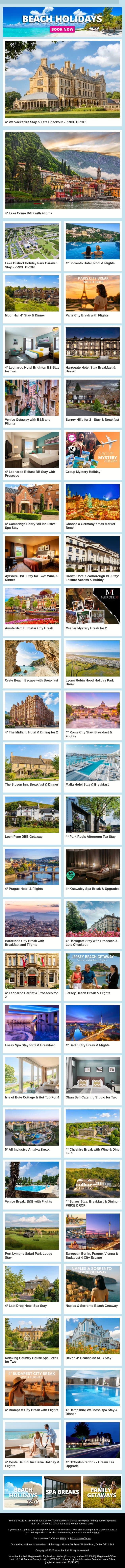 🎒 One Click Could Take You Somewhere Incredible 🧭 email from Wowcher screenshot