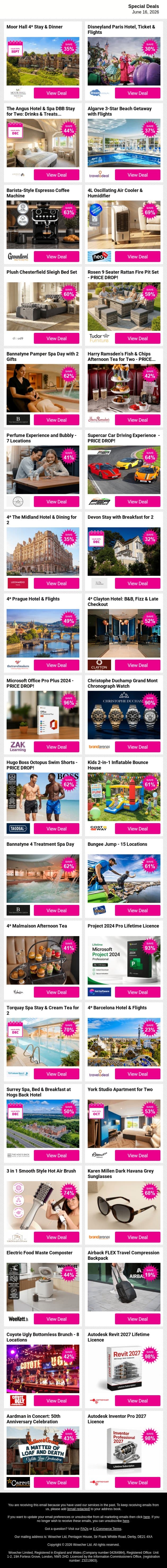 ✨ Something brilliant is waiting for you — take a look ✨ email from Wowcher screenshot