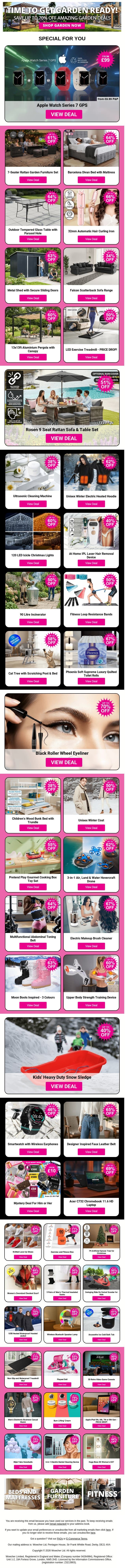 Handpicked steals you’ll shop right away! email from Wowcher screenshot