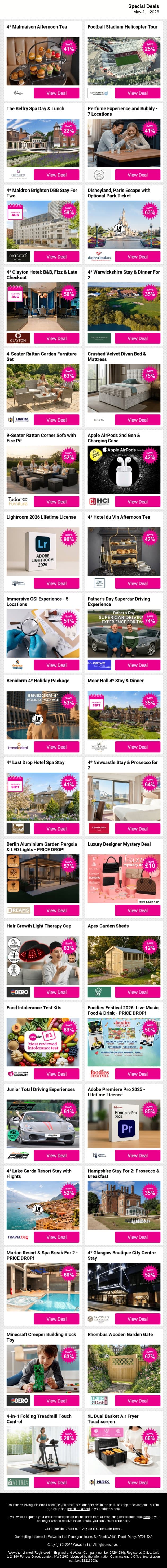 Handpicked Just for You 💌 Explore Now email from Wowcher screenshot
