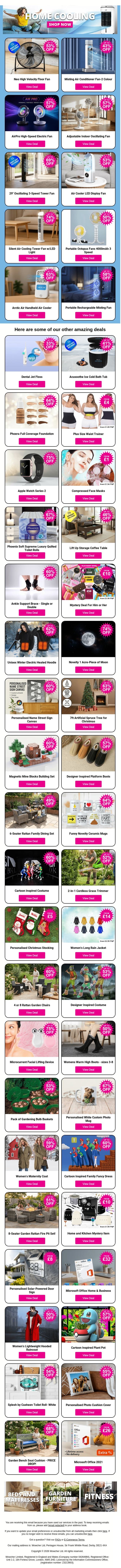 🥵Heatwave Continues! Stay Cool With Our Amazing Deals! email from Wowcher screenshot
