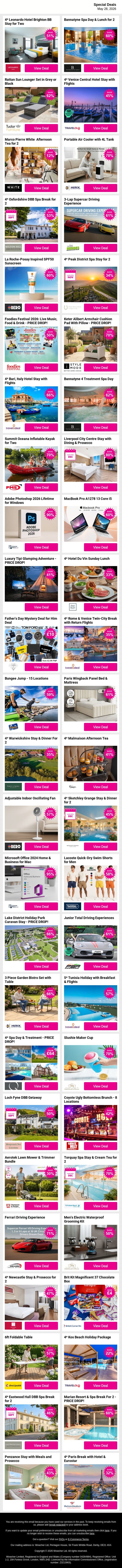 🤩 You deserve this: handpicked deals that hit different this week email from Wowcher screenshot