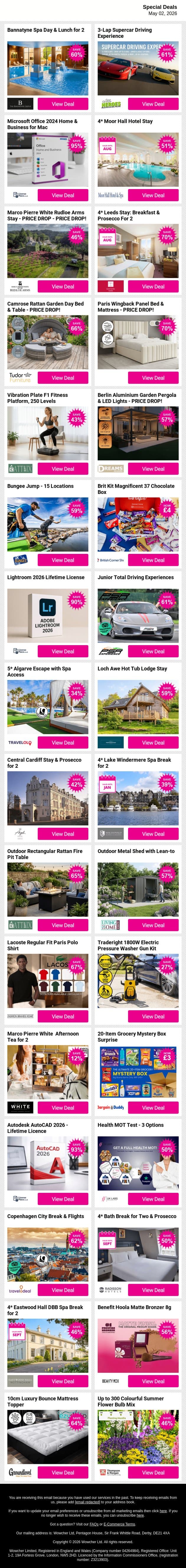 Why Pay More When This Exists 😉 Save Now email from Wowcher screenshot