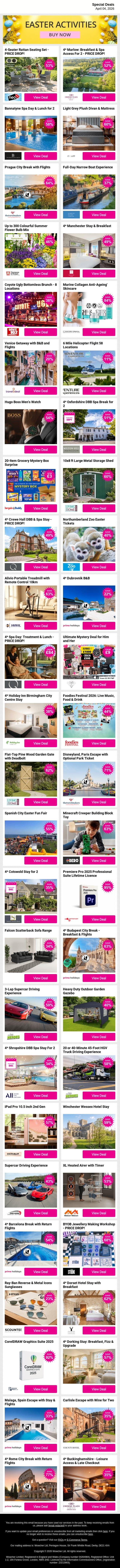 👀 Go on… take a look at what’s on deal today🎉 email from Wowcher screenshot