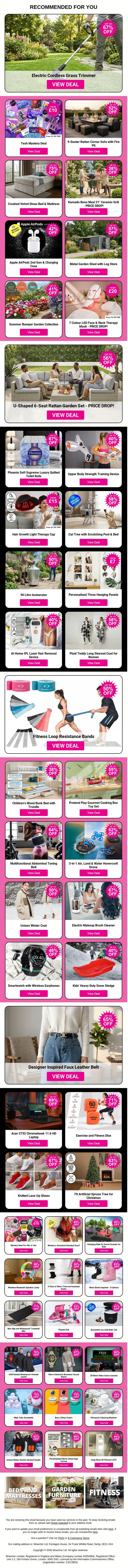 SAVINGS INCOMING! Shop Top Deals Across Garden, Home & MORE! email from Wowcher screenshot
