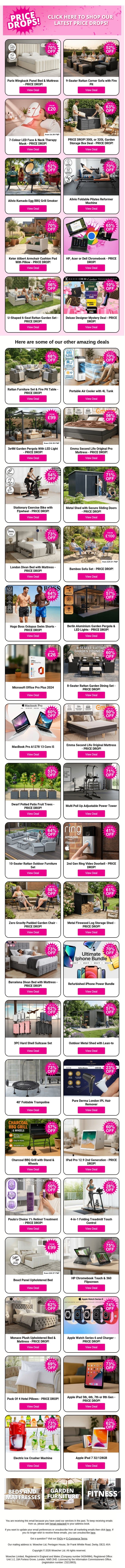 PRICE DROP ALERT🚨Massive Savings On Top Deals email from Wowcher screenshot