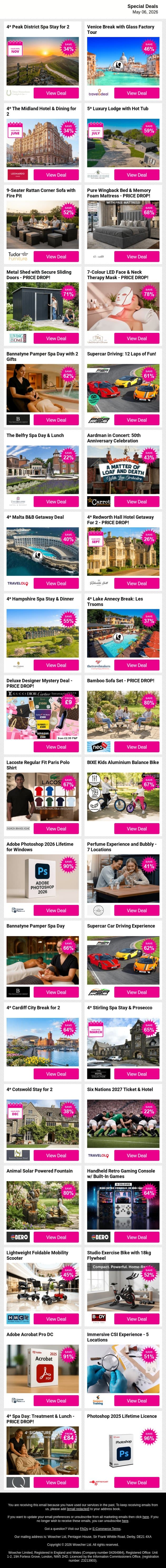 Big Plans, Better Deals 💥 Grab Yours Now email from Wowcher screenshot