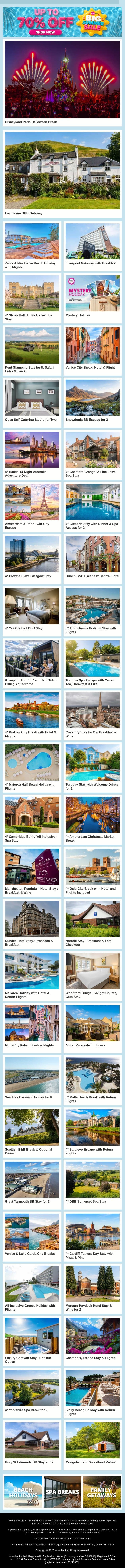 🏝️ New Travel Discoveries Are Waiting To Be Explored 🤩 email from Wowcher screenshot