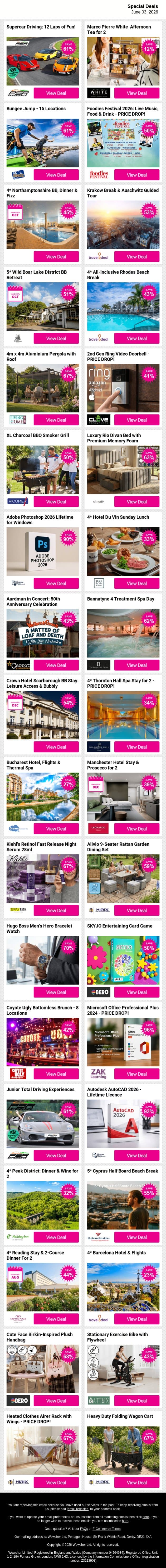 Thrills, laughs and unforgettable days out 🎢 Discover More email from Wowcher screenshot