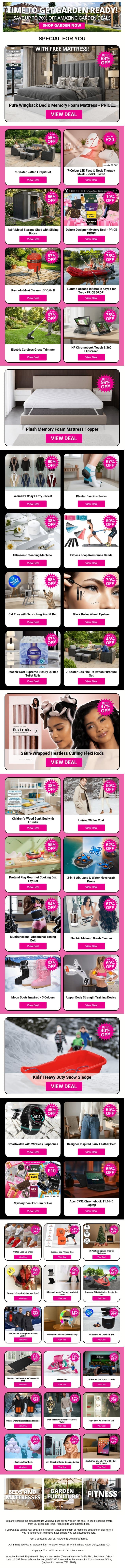 A Curated Edit of Top Deals Just For YOU! email from Wowcher screenshot