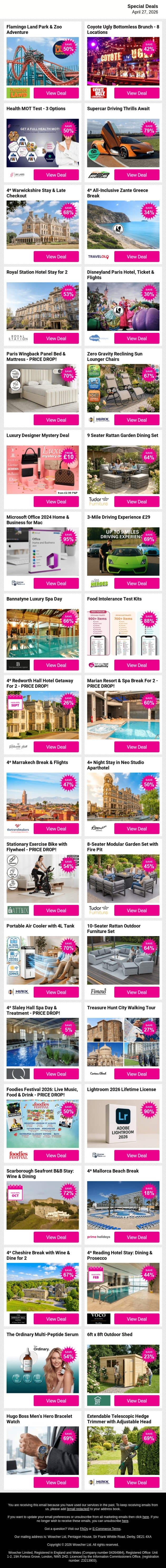 💫 A Little Something for Every Mood – Explore Now email from Wowcher screenshot