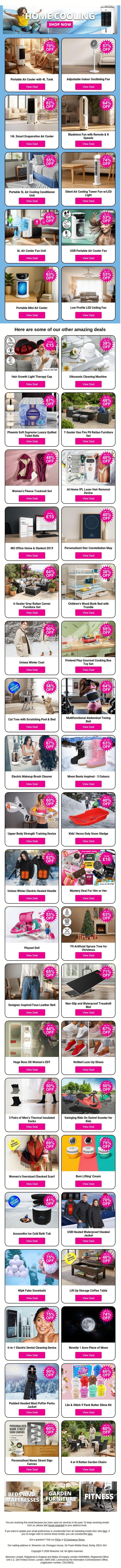 Beat The Heat With These Cooling Deals ❄️ email from Wowcher screenshot