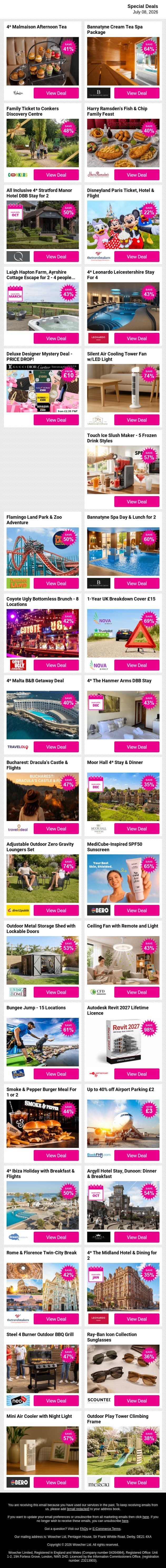 🌙 Midweek Evenings Are Better with Wowcher, Browse Now ✨ email from Wowcher screenshot