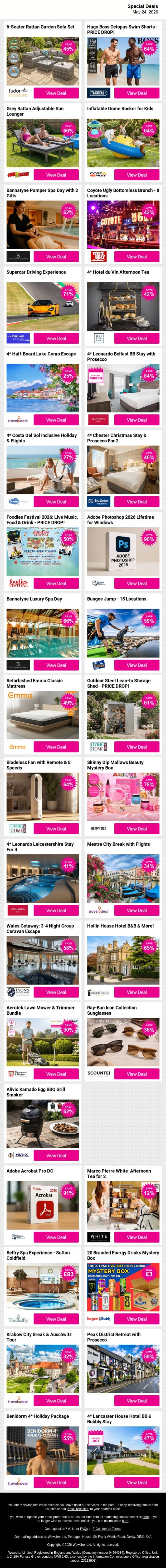 This could be your best booking yet 🔥 Grab it now email from Wowcher screenshot