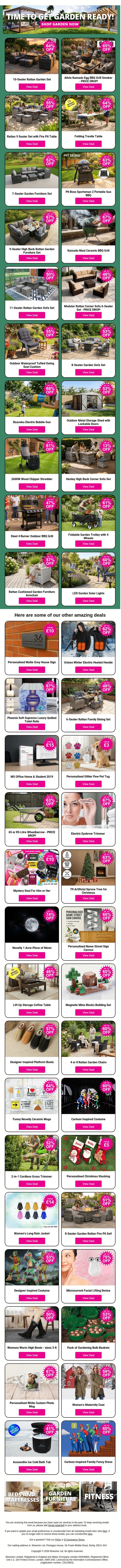 🌿Transform Your Outdoor Space for Less..Shop Garden Deals Here! email from Wowcher screenshot