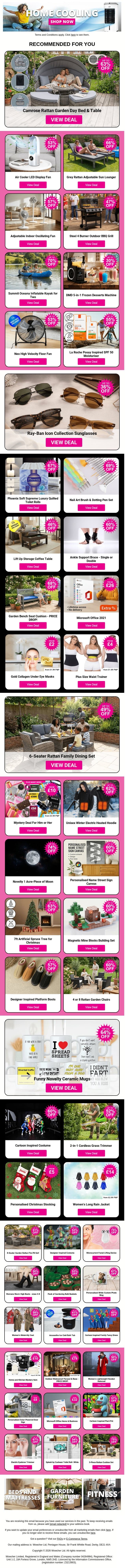💸Payday Savings Are Looking Hot..Shop Now email from Wowcher screenshot
