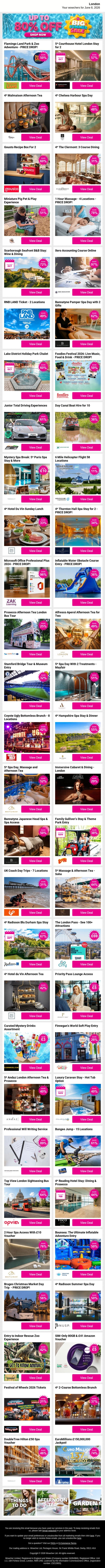 ☀️ Wowcher's Big Summer Sale is ON — up to 80% off 🔥 email from Wowcher screenshot