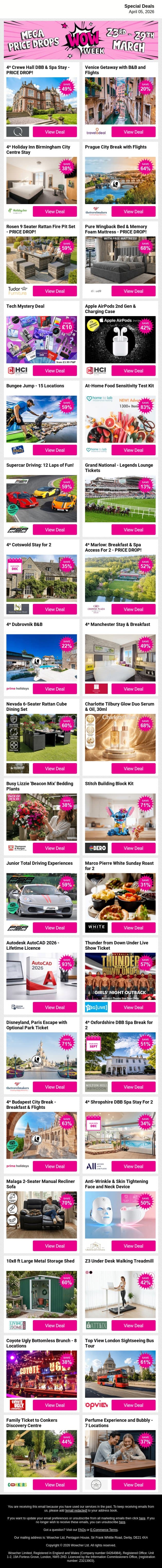 ⚡ Worth a Look Right Now – Get Started email from Wowcher screenshot