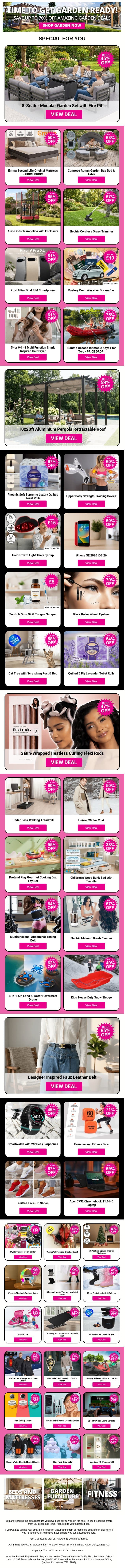 Deals Worth the Click—Shop For Weekend Savings! email from Wowcher screenshot