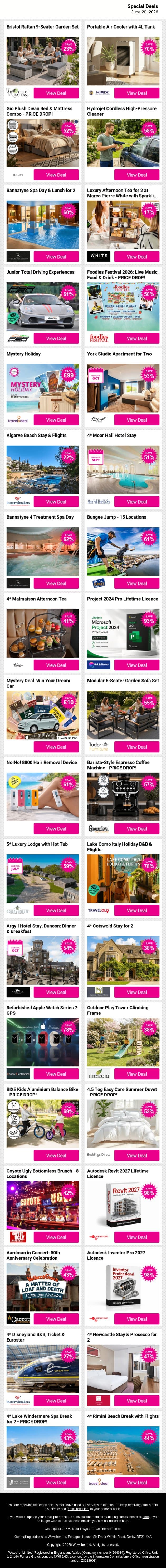 🎁 A little something we've saved just for you — open me 🎁 email from Wowcher screenshot