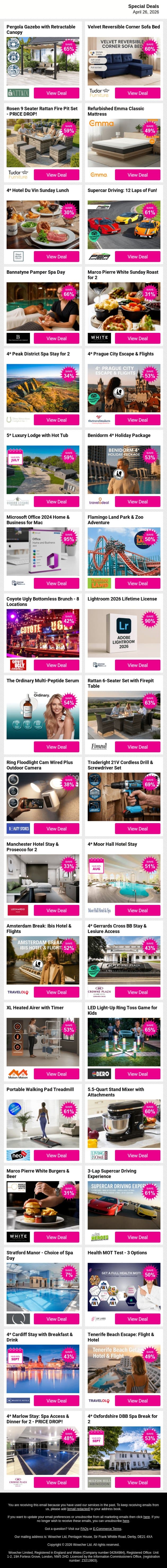 🎉 Your Next Favourite Could Be Inside email from Wowcher screenshot