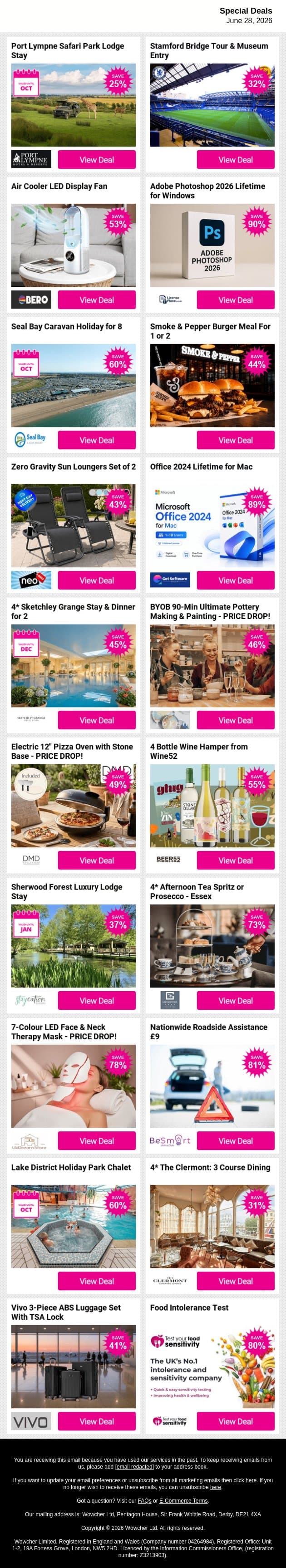 🎁 Something for Everyone Inside | 🎯 Take a Look email from Wowcher screenshot