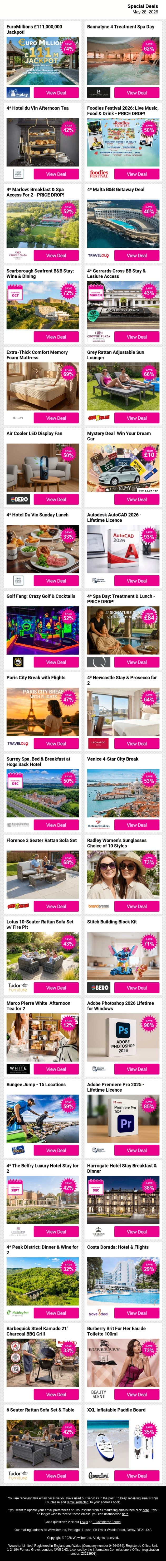 Ready for your next favourite find? 👀 Discover Now email from Wowcher screenshot