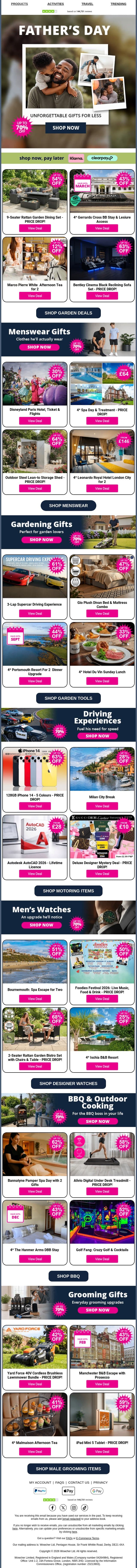 ✨ One Inbox. Endless Ways To Treat Yourself 🤩 email from Wowcher screenshot