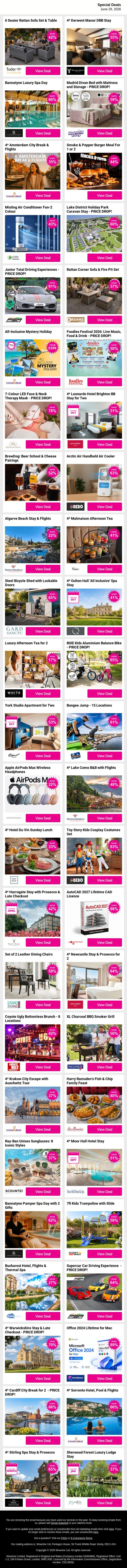 🛍️ Amazing Finds, Great Experiences & More Await Inside🎉 email from Wowcher screenshot